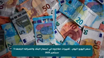 سعر اليورو اليوم.. تغييرات مفاجئة في أسعار البنك والصرافة الجمعة 5 سبتمبر 2025